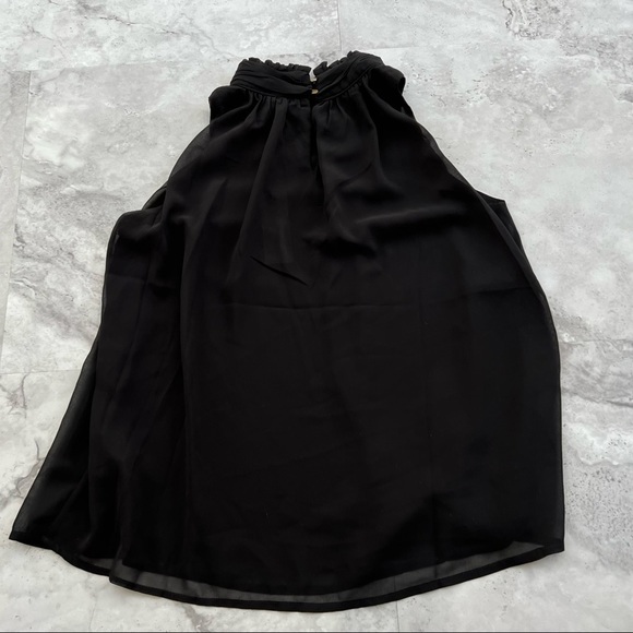 BLVD Black High Neck Sleeveless Loose Chiffon Top Size S - Picture 4 of 6